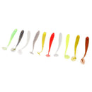 10x Colorful Artificial Worm Fishing Lures T Tail Earthworm Grub Baits Luminous Soft Baits