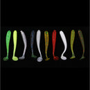 10x Colorful Artificial Worm Fishing Lures T Tail Earthworm Grub Baits Luminous Soft Baits