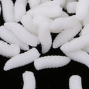 50x Fake Maggot Baits Silicone Insects Grub Soft Lures Floating Worm Baits for Crappie Bass Trout Sunfish