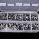 100Pcs/box Steel Fishing Rod Guides Replacement Tip Ring Ceramic Guide Eye