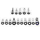 75pcs/box Fishing Rod Guides Top Tips Repair Kit Casting Rod Replacement Parts Eye Rings