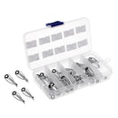 50pcs Fishing Rod Guides Eye Rings Rod Top Ring DIY Tip Repair Kit with Box