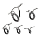5pcs Fishing Rod Guides Eye Rings Rod Top Ring DIY Tip Repair Kit Silver