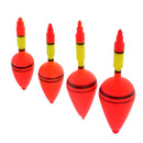 4pcs Assorted Sizes Glow Stick Fishing Floats Bobber Sea Rock Fishing Buoy with Stepped Float Tail