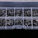 100Pcs/box Stainless Steel Fishing Rod Guides Eye Rings Pole Tip Repair Kit 10 Sizes