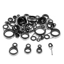 33pcs Fishing Rod Pole Guides Tip Eye Ring for Building Diameter 1.2-14mm