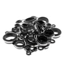 33pcs Fishing Rod Pole Guides Tip Eye Ring for Building Diameter 1.2-14mm