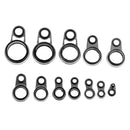 33pcs Fishing Rod Pole Guides Tip Eye Ring for Building Diameter 1.2-14mm