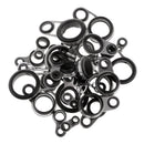 33pcs Fishing Rod Pole Guides Tip Eye Ring for Building Diameter 1.2-14mm