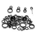 33pcs Fishing Rod Pole Guides Tip Eye Ring for Building Diameter 1.2-14mm