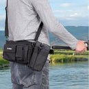 Adjustable Strap Fishing Tackle Bag Fishing Waist Pack Bum Bag Fanny Pack with Detachable Left / Right Water Bottle Pocket