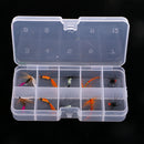 10pcs Nymph Flies Dry Fly Fishing Flies Salmon Trout Flies Saltwater Flies with Fly Box