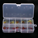 10Pcs Artificial Nymph Flies Bees Insects Flies Fly Fishing Flies Assortment with Fly Box