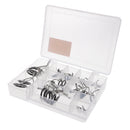45pcs Durable Fishing Rod Guides Top Ring Eye Ring Fishing Hook Keepers with Box - Silver