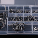 45pcs Durable Fishing Rod Guides Top Ring Eye Ring Fishing Hook Keepers with Box - Silver