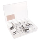 45pcs Durable Fishing Rod Guides Top Ring Eye Ring Fishing Hook Keepers with Box - Silver
