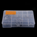 45pcs Durable Fishing Rod Guides Top Ring Eye Ring Fishing Hook Keepers with Box - Silver