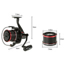 Metal Spool Spinning Fishing Reel 12 + 1 Ball Bearings 4.6:1 and Spare Spool