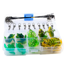 Lot 30pcs Topwater Frog Lures, Fishing Leader Wire, Fishing Swivel with Box