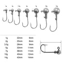 45pcs Lead Head Fishing Hooks Set Jig Fishhook Fising Accessories with Box for Soft Lures Earthworm Lobster