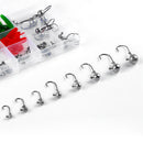 45pcs Lead Head Fishing Hooks Set Jig Fishhook Fising Accessories with Box for Soft Lures Earthworm Lobster
