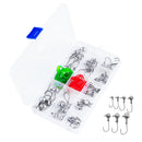 45pcs Lead Head Fishing Hooks Set Jig Fishhook Fising Accessories with Box for Soft Lures Earthworm Lobster