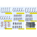 138pcs Soft Fishing Lure Accessories Box Set Hooks Swivels Beans Stop Sinker O-shape Ring Fishing Leader Wire