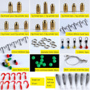 138pcs Soft Fishing Lure Accessories Box Set Hooks Swivels Beans Stop Sinker O-shape Ring Fishing Leader Wire