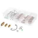 69pcs/box Brass Fishing Weights Sinkers Split Rings Jig Hooks Duolock Snaps Luminous Beads Set