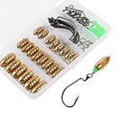 69pcs/box Brass Fishing Weights Sinkers Split Rings Jig Hooks Duolock Snaps Luminous Beads Set