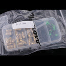 69pcs/box Brass Fishing Weights Sinkers Split Rings Jig Hooks Duolock Snaps Luminous Beads Set