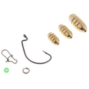 69pcs/box Brass Fishing Weights Sinkers Split Rings Jig Hooks Duolock Snaps Luminous Beads Set
