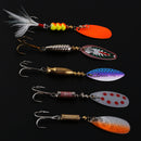 5pcs Fishing Spinners Spoon Baits Sequins Fishing Lures Hard Baits for Bass Trout Salmon Walleye