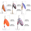 5pcs Fishing Spinners Spoon Baits Sequins Fishing Lures Hard Baits for Bass Trout Salmon Walleye