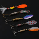 5pcs Fishing Spinners Spoon Baits Sequins Fishing Lures Hard Baits for Bass Trout Salmon Walleye
