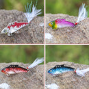 4pcs Spoon Fishing Lures Metal Hard Bait VIB Jigging Spinnerbaits Crankbait