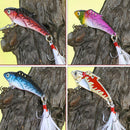 4pcs Spoon Fishing Lures Metal Hard Bait VIB Jigging Spinnerbaits Crankbait