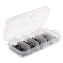 115pcs Heavy Duty Three Way Barrel Swivels Black T-Ture Swivels Fishing Connectors with Box