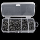 115pcs Heavy Duty Three Way Barrel Swivels Black T-Ture Swivels Fishing Connectors with Box