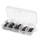115pcs Heavy Duty Three Way Barrel Swivels Black T-Ture Swivels Fishing Connectors with Box
