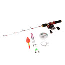 Ice Fishing Combo Kit Carbon Fiber Micro Casting Rod & Right Hand LMA200 Baitcasting Reel & 100M Fishing Line & other Fishing Accessaries