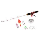 Portable Ice Fishing Rod and Reel Combo with / Lines /Float/ Scissor/ Space Bean /Hook /Bell/ Sinker /Snaps
