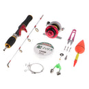 Portable Ice Fishing Rod and Reel Combo with / Lines /Float/ Scissor/ Space Bean /Hook /Bell/ Sinker /Snaps