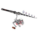 Telescopic Fishing Rod and Reel Combos Spinning Reel Fishing Pole Sets with Line Lures and Fishing Carrier Case