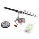 Telescopic Fishing Rod and Reel Combos Spinning Reel Fishing Pole Sets with Line Lures and Fishing Carrier Case