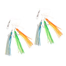 2pcs Squid Skirts Fishing Rig Saltwater Trolling Bait for Fluke Flounder Mahi Marlin