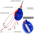 Orange & Blue Mine, Explosion Hooks, Carp Fishing Bait Holder Feeder, with 6pcs Sharp Hooks