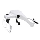Headband Magnifier Glasses Hands Free Head Mount Magnifying Glasses USB LED Light W/ 1.0/1.5/2.0/2.5/3.5X Lense