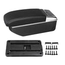 Black Leather Black Line Double Layer Armrest Car Storage Box For Mitsubishi 2014-2018