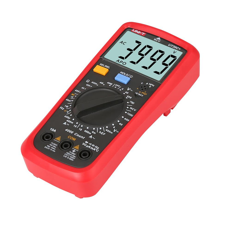 UNI-T UT39C+ Digital Multimeter AC DC Volt Amp Ohm Capacitance Temp Hz Tester UT39C Plus Data Hold